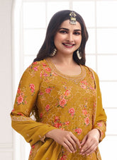 Cute Looking Salwar Suit in Yellow Colour